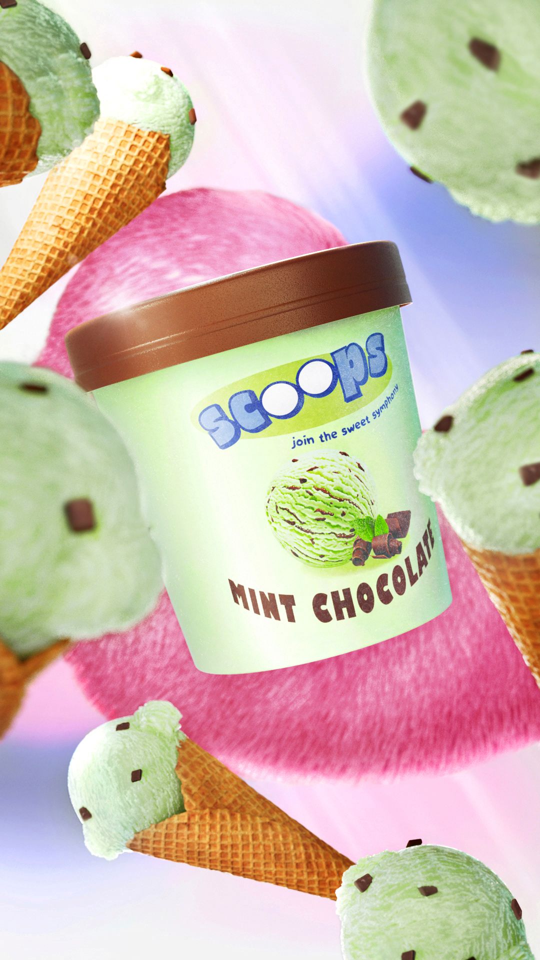 Mint Chocolate 3D product visualisation
